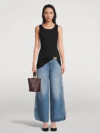 Piped Wide-Leg Jeans