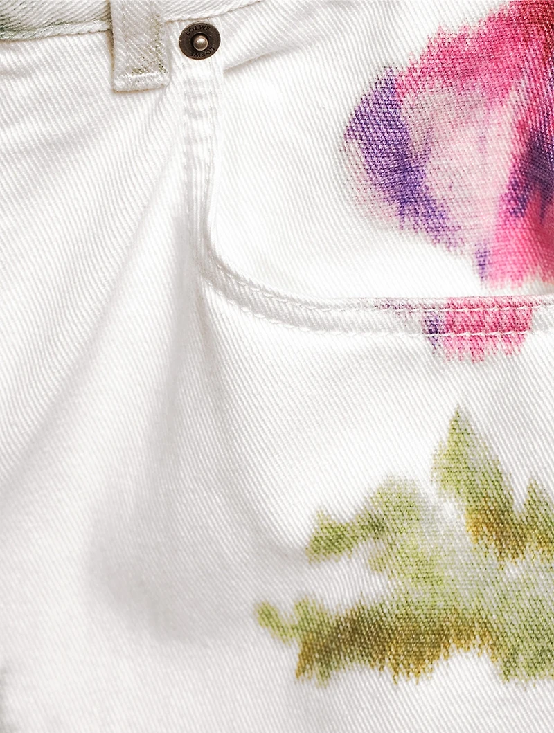 Wide-Leg Jeans Floral Print
