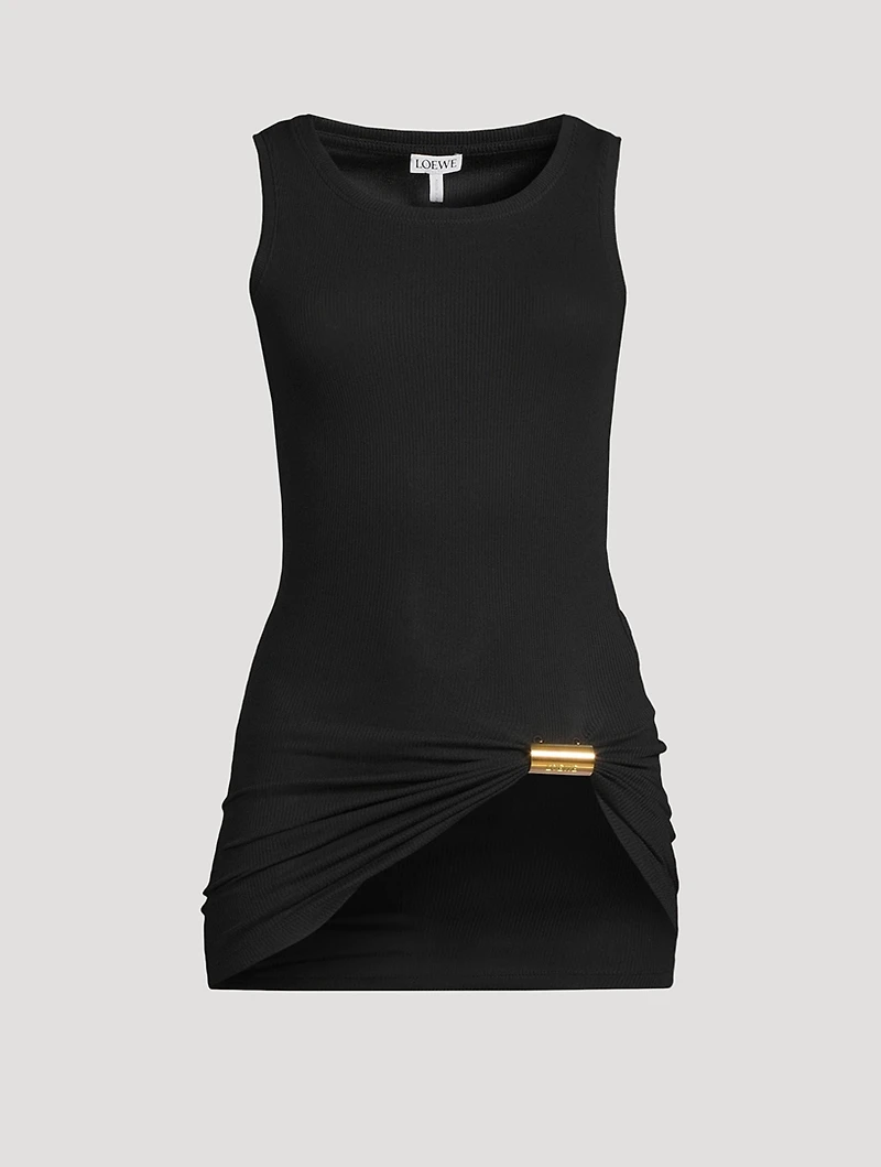 Draped Jersey Tank Top