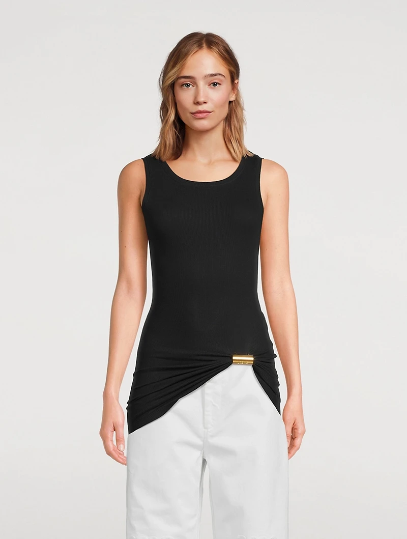 Draped Jersey Tank Top