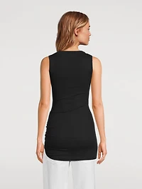Draped Jersey Tank Top