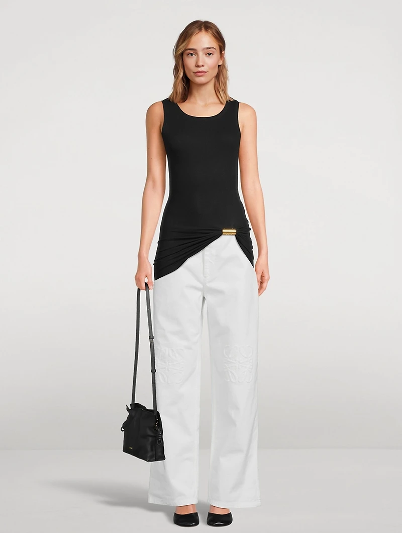 Draped Jersey Tank Top