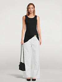 Draped Jersey Tank Top