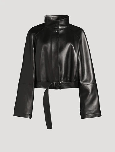 Belted Leather Jacket