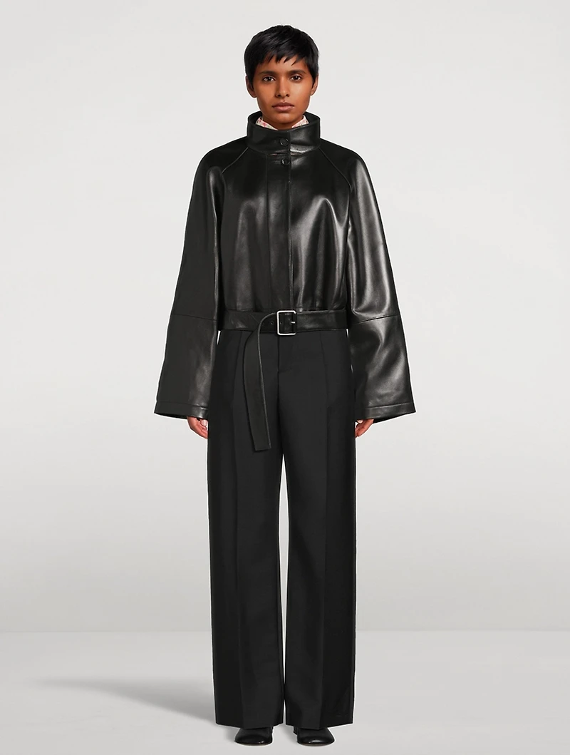 Belted Leather Jacket
