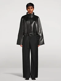 Belted Leather Jacket