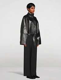 Belted Leather Jacket