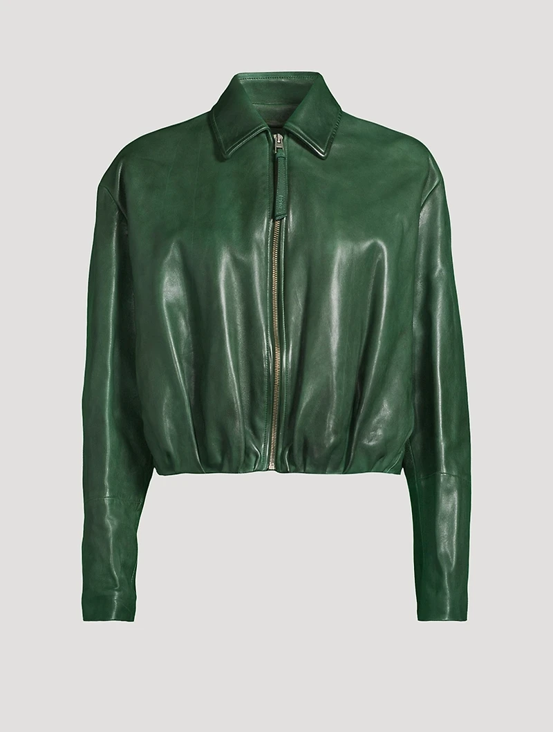 Draped Leather Jacket
