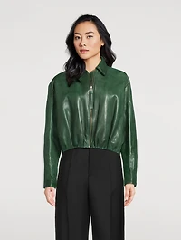 Draped Leather Jacket