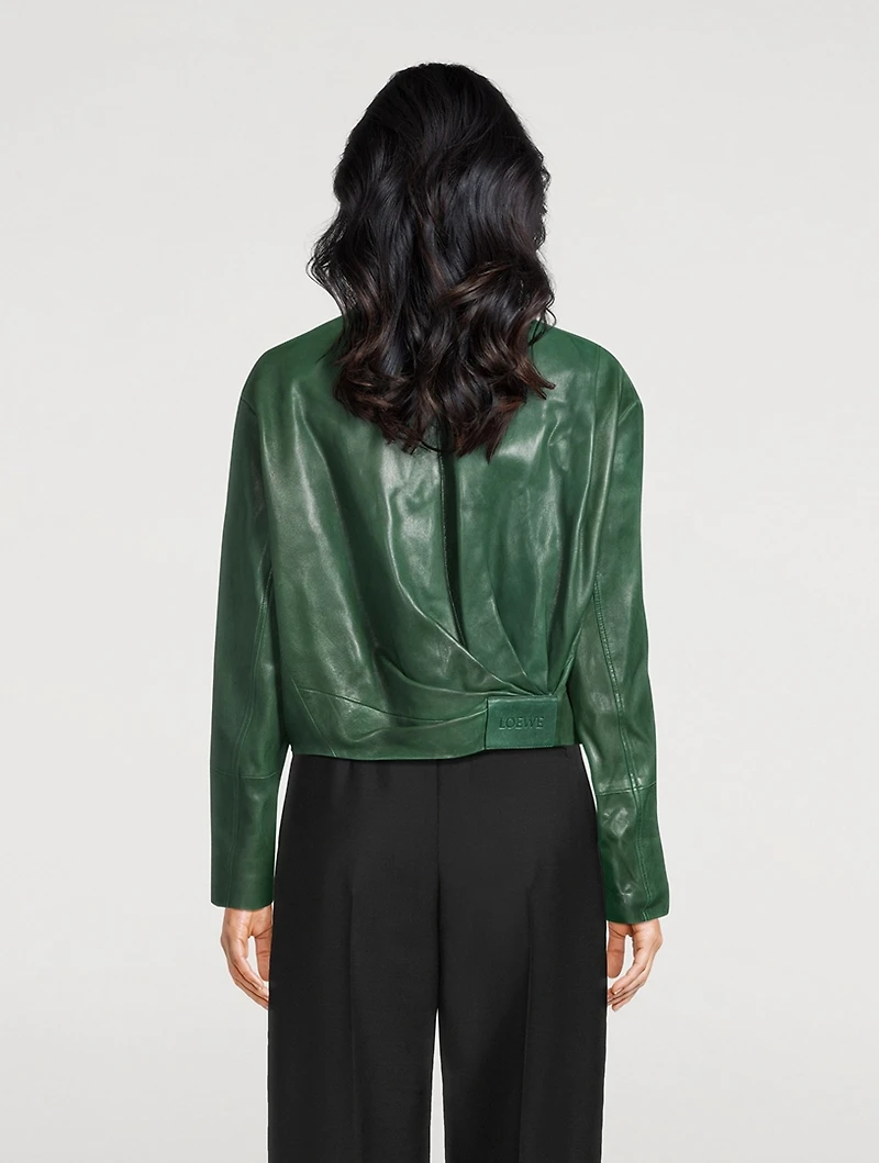 Draped Leather Jacket