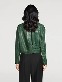 Draped Leather Jacket