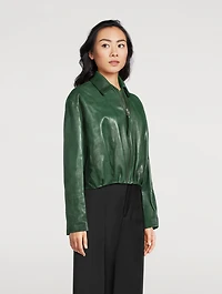 Draped Leather Jacket