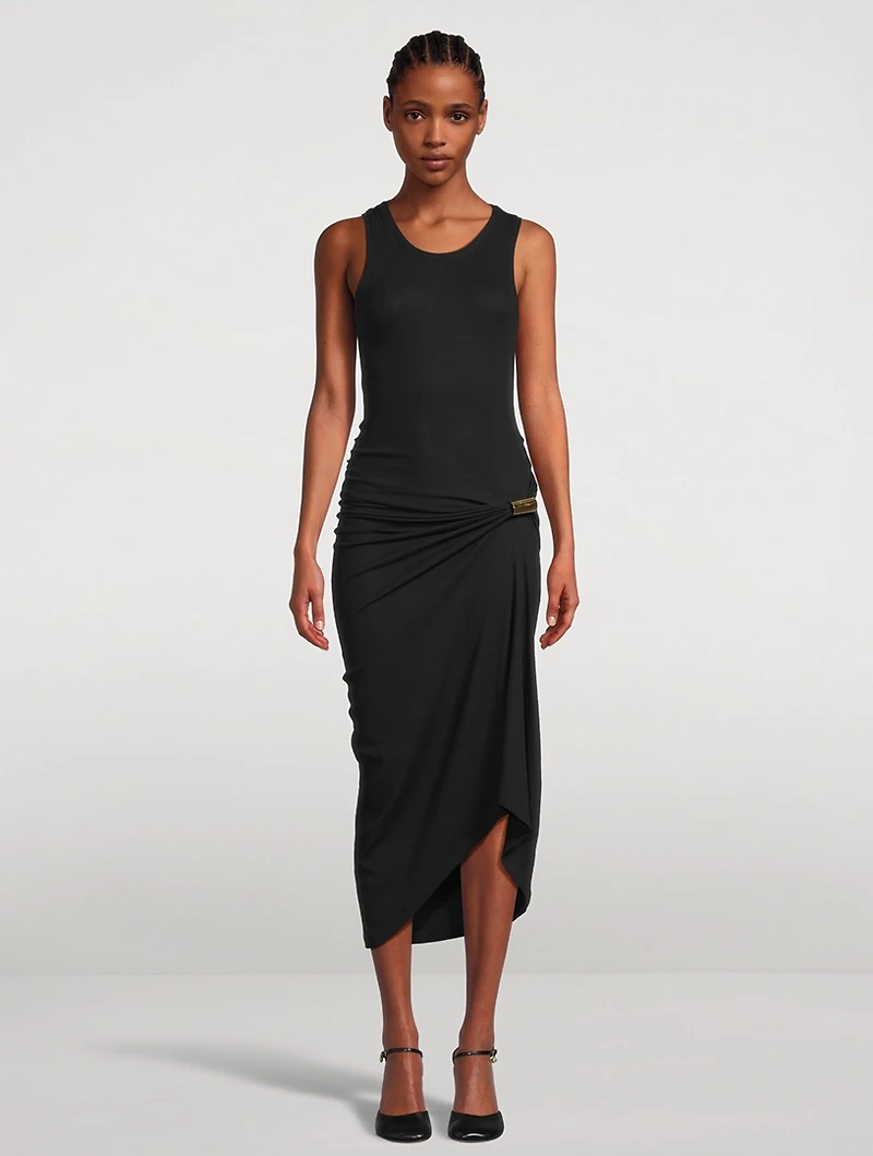 Draped Jersey Tank Dress