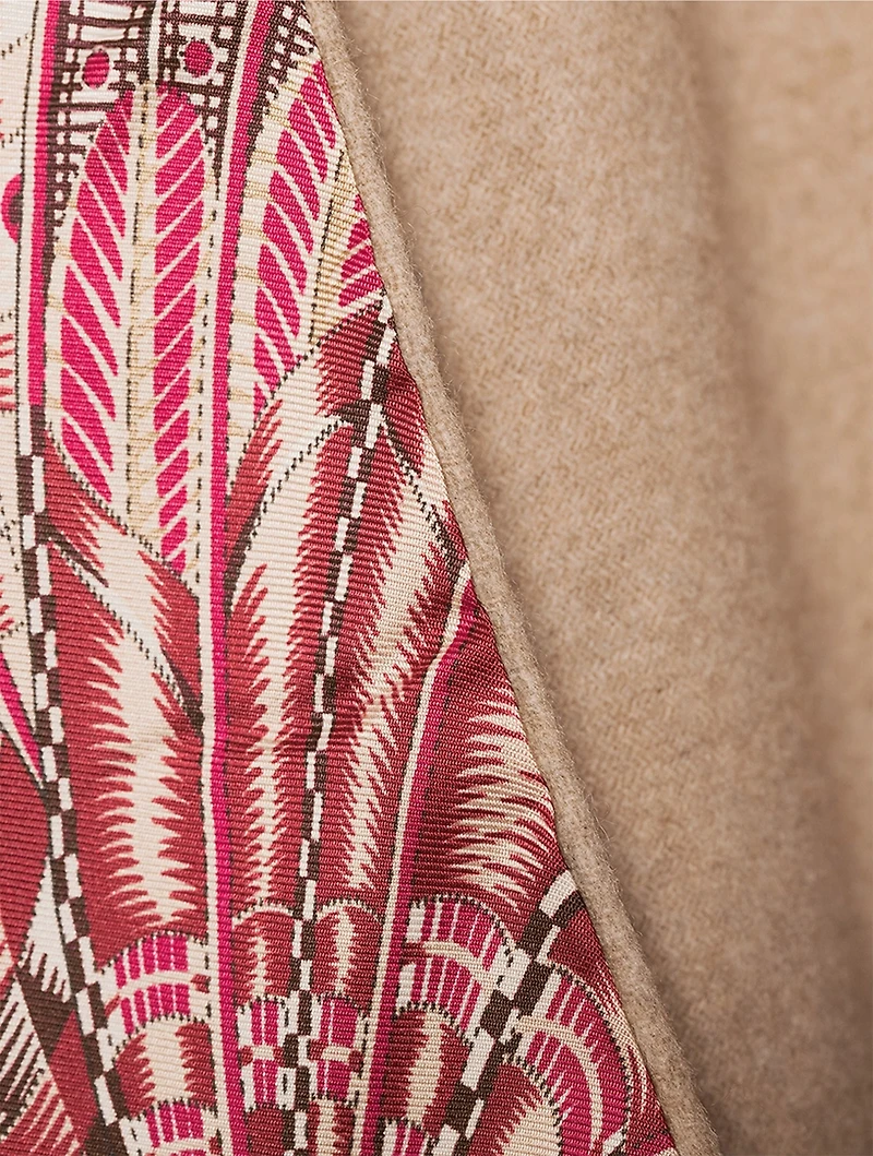 Cashmere Wool Poncho In Giada Print