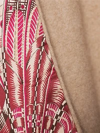 Cashmere Wool Poncho In Giada Print