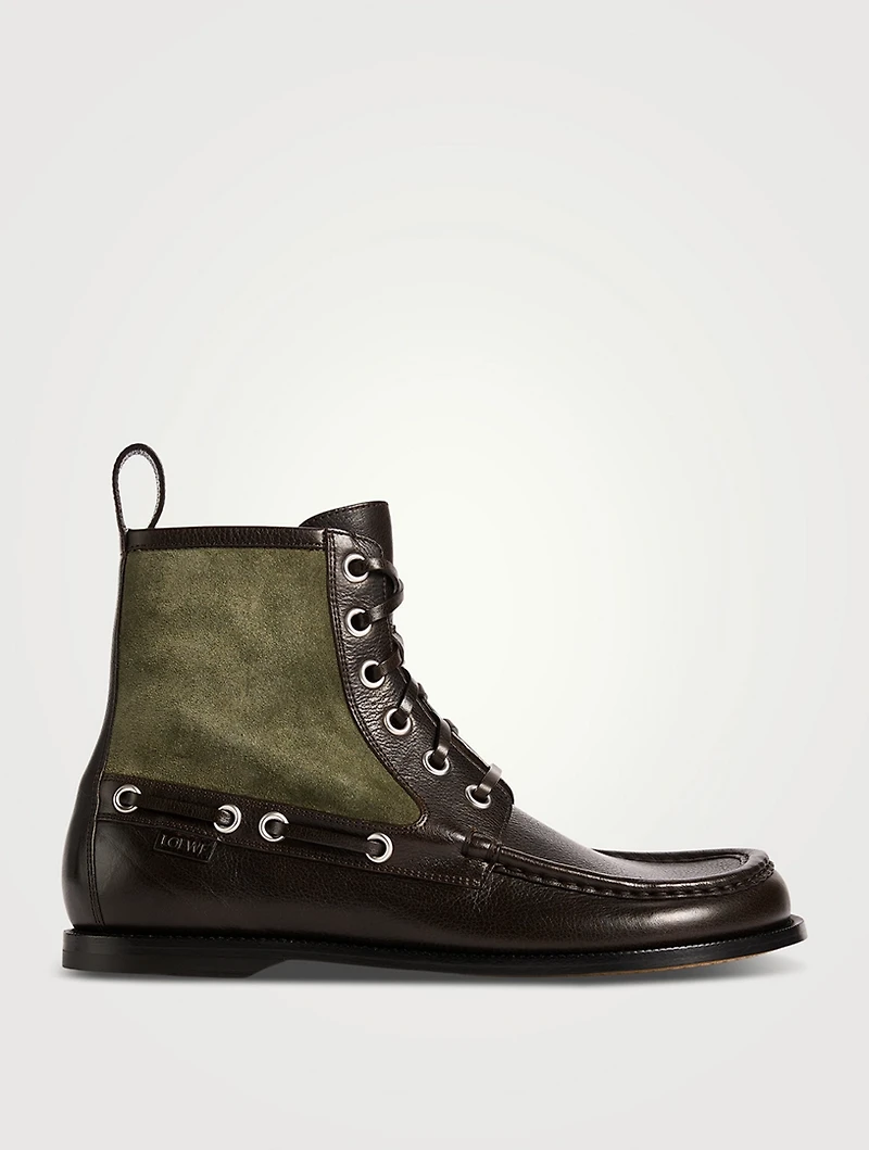 Leather And Suede Campo Loafer Bootie