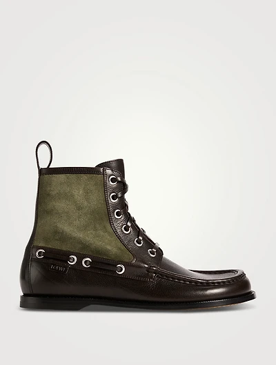 Leather And Suede Campo Loafer Bootie
