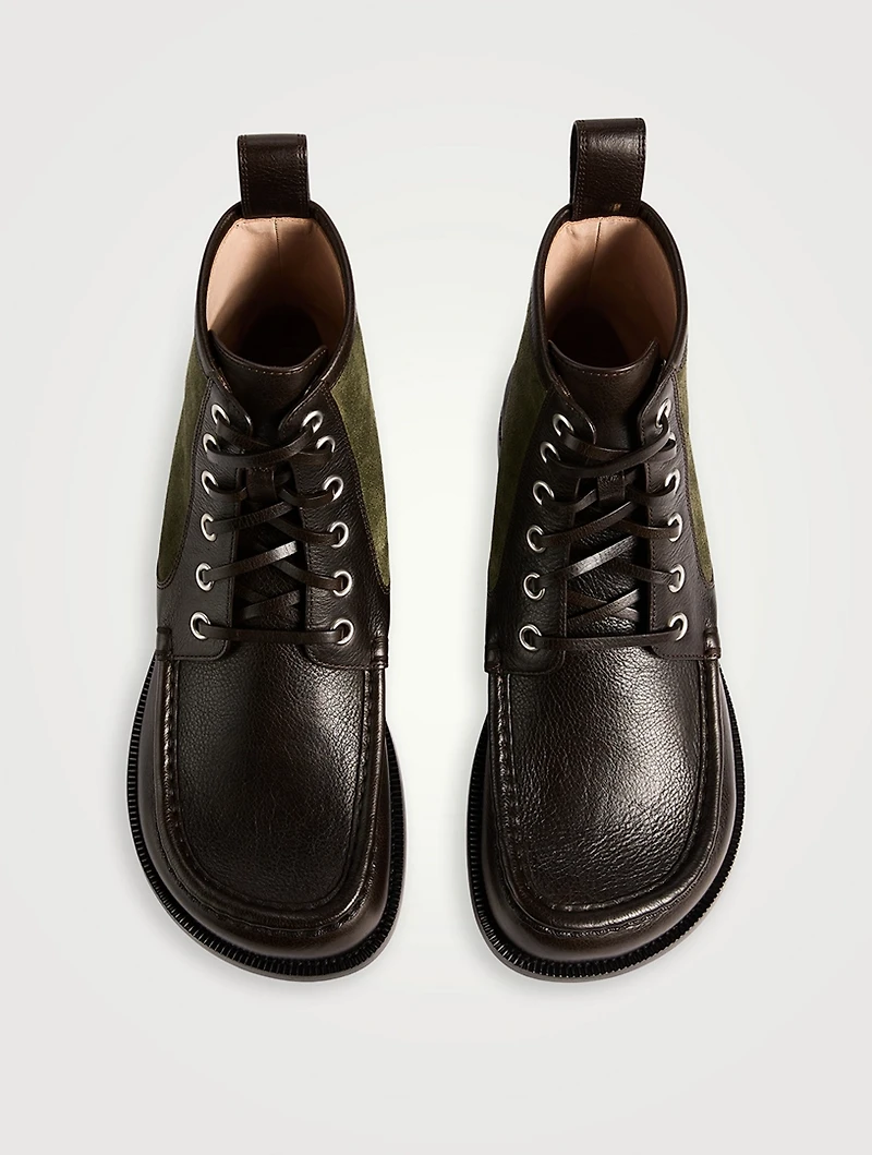 Leather And Suede Campo Loafer Bootie