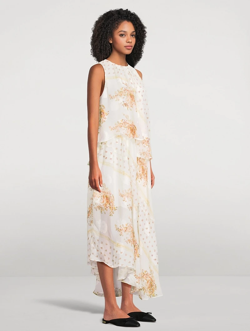 Caprice Chiffon Dress Botanical Print