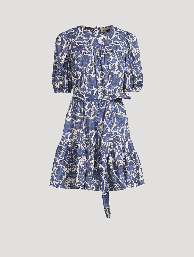 Rosalie Belted Mini Dress Floral Print