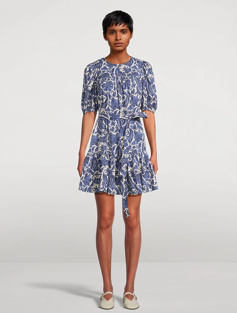 Rosalie Belted Mini Dress Floral Print