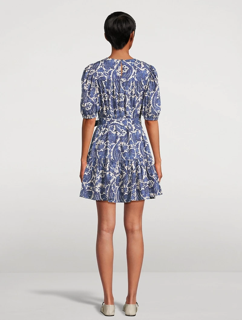 Rosalie Belted Mini Dress Floral Print