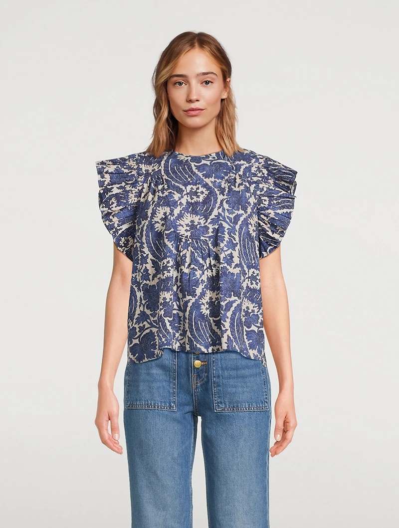 Sienna Ruffled Blouse Floral Print