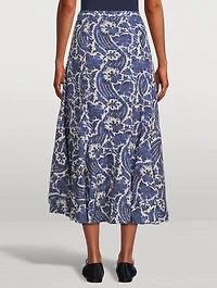 Sabina Ruffled Midi Skirt Floral Print