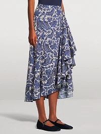 Sabina Ruffled Midi Skirt Floral Print