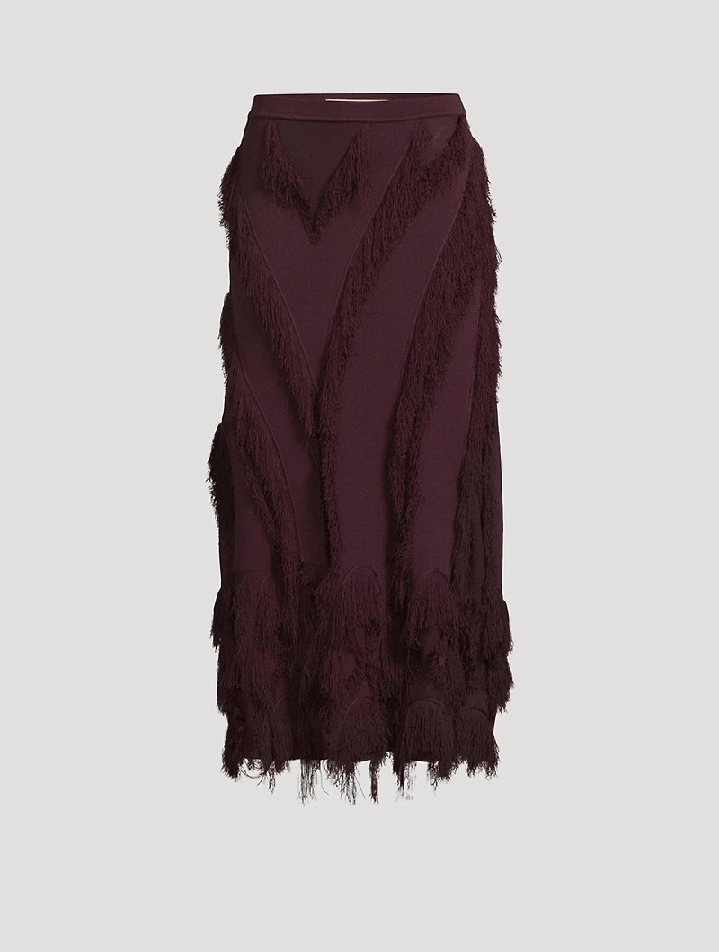 Astrid Fringe Knit Maxi Skirt