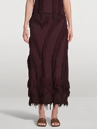 Astrid Fringe Knit Maxi Skirt