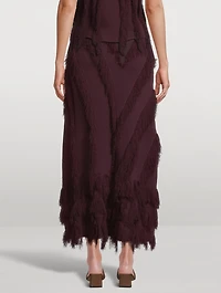 Astrid Fringe Knit Maxi Skirt