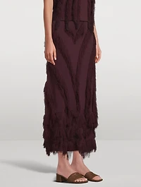 Astrid Fringe Knit Maxi Skirt