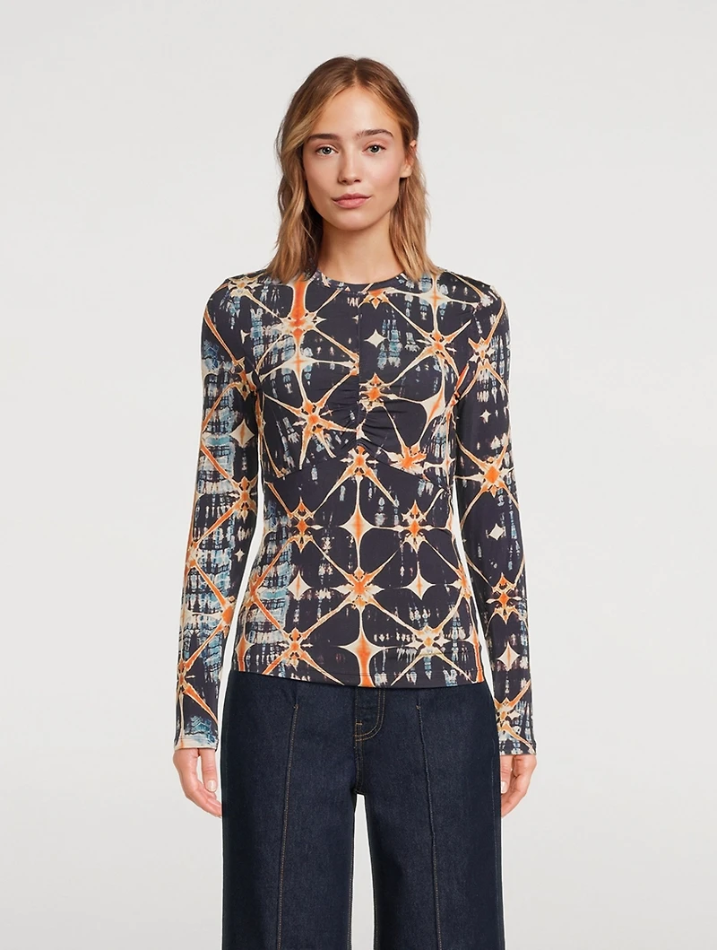Neri Long-Sleeve T-Shirt Shibori Print