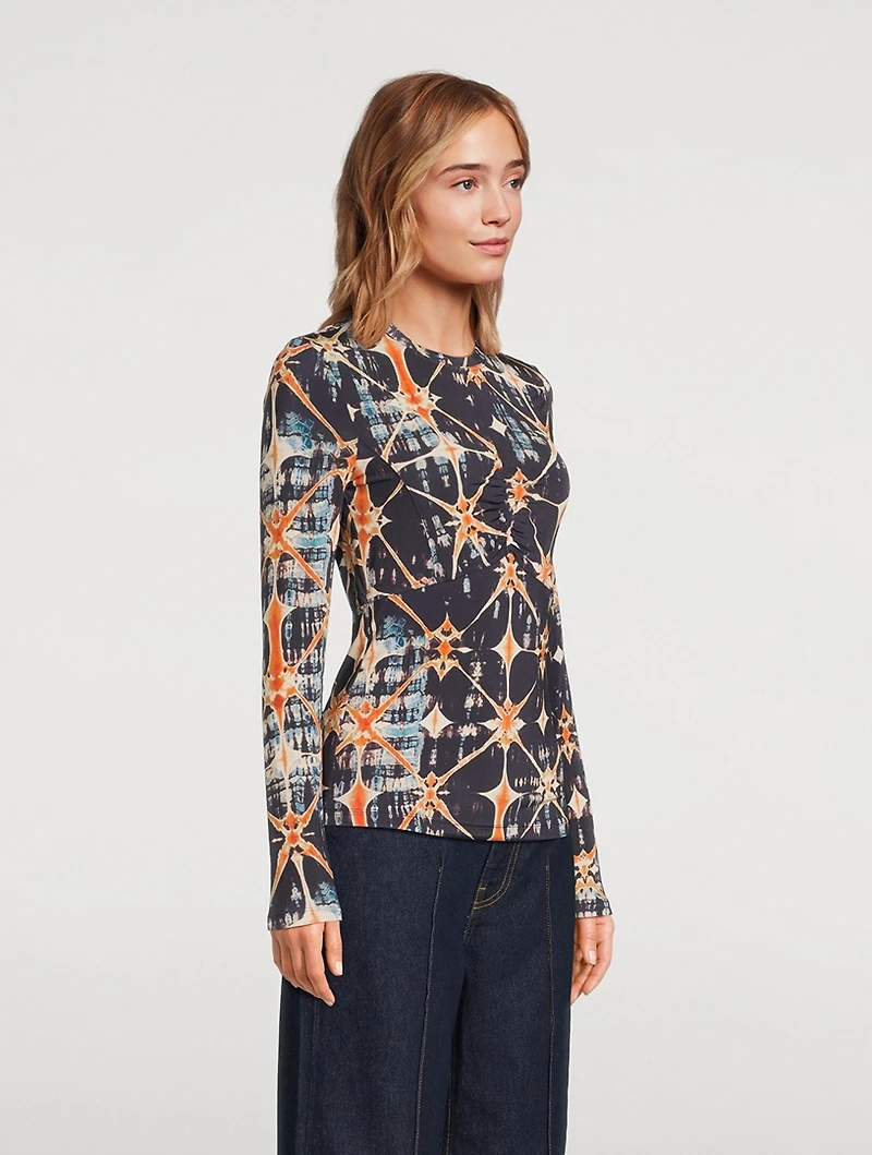 Neri Long-Sleeve T-Shirt Shibori Print