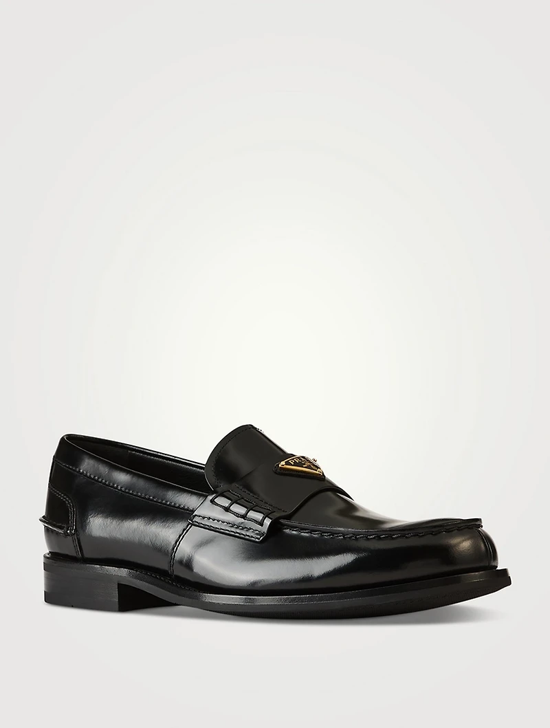 Brushed Leather Loafers
