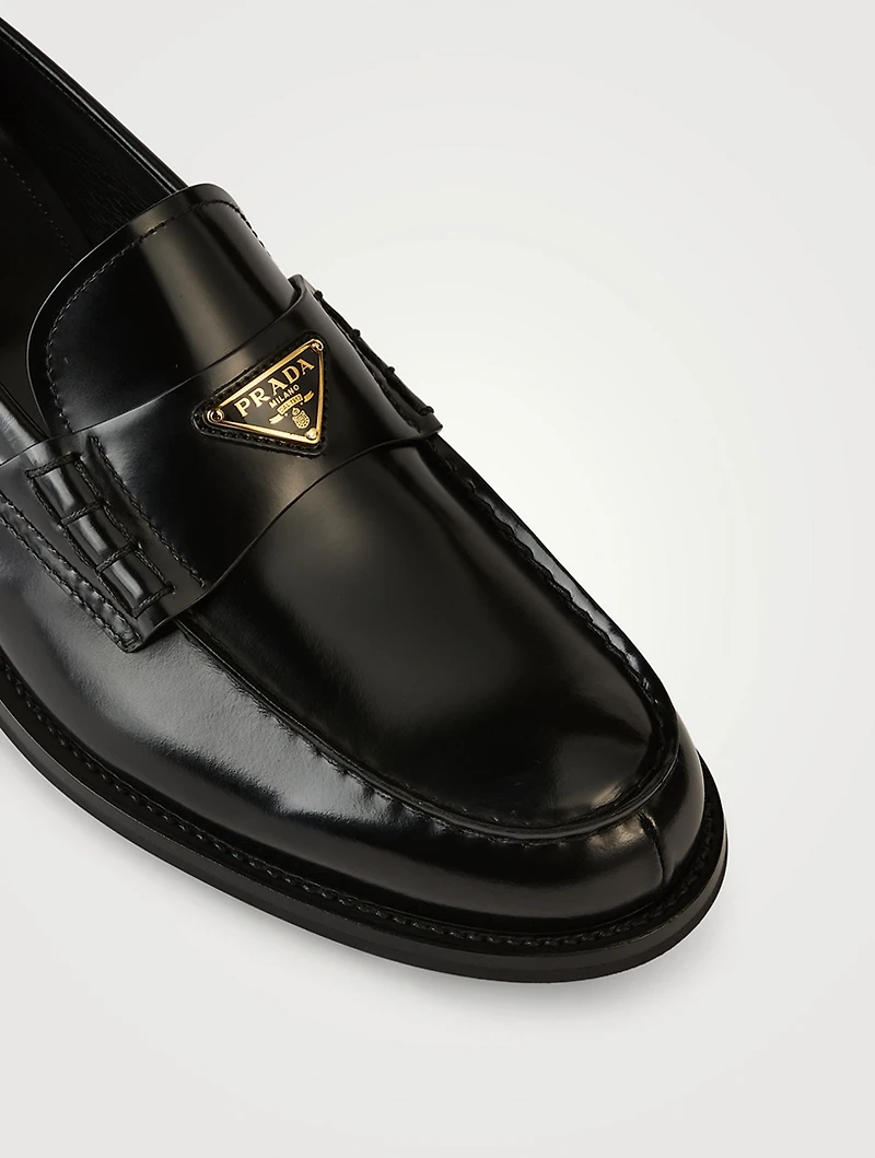 Brushed Leather Loafers