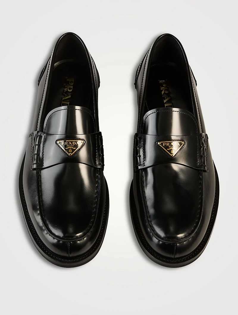 Brushed Leather Loafers