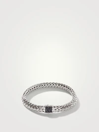 Icon 7.5mm Classic Chain Bracelet With Pavé Black Sapphire