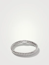 Icon 7.5mm Classic Chain Bracelet With Pavé Black Sapphire