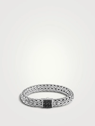 Large Icon Bracelet With Black Sapphire