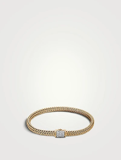 XS Icon 18K Gold Bracelet With Pavé Diamonds