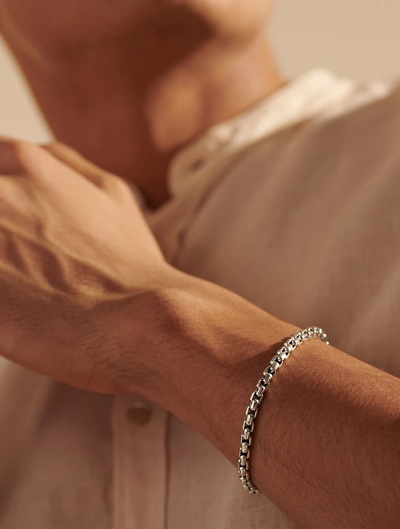 Sterling Silver Box Chain Bracelet