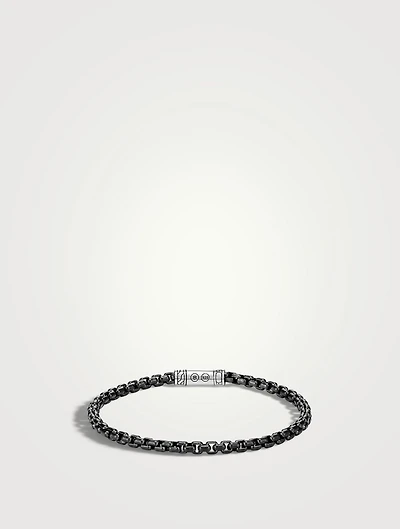 Dark Sterling Silver Box Chain Bracelet