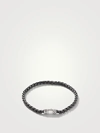 Dark Sterling Silver Box Chain Bracelet