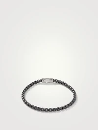 Dark Sterling Silver Box Chain Bracelet