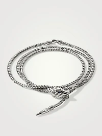 Naga Triple Wrap 2.5mm Necklace With Blue Sapphire