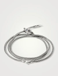 Naga Triple Wrap 2.5mm Necklace With Blue Sapphire