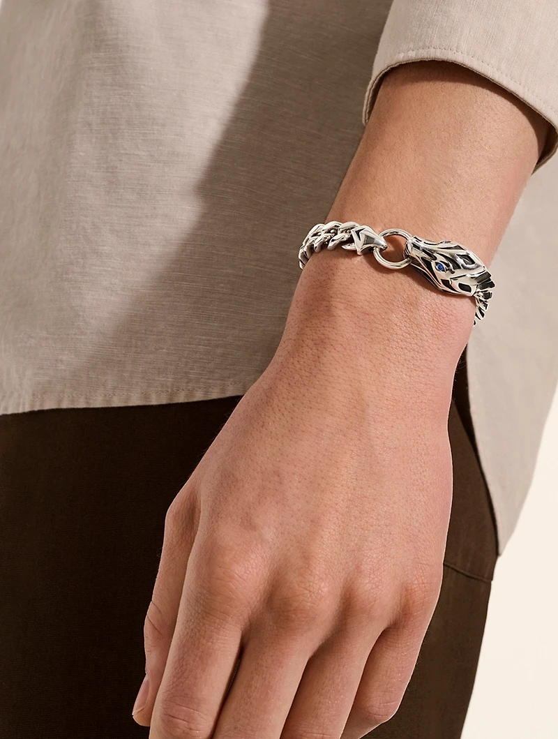 Naga Sterling Sterling Silver Bracelet With Blue Sapphire