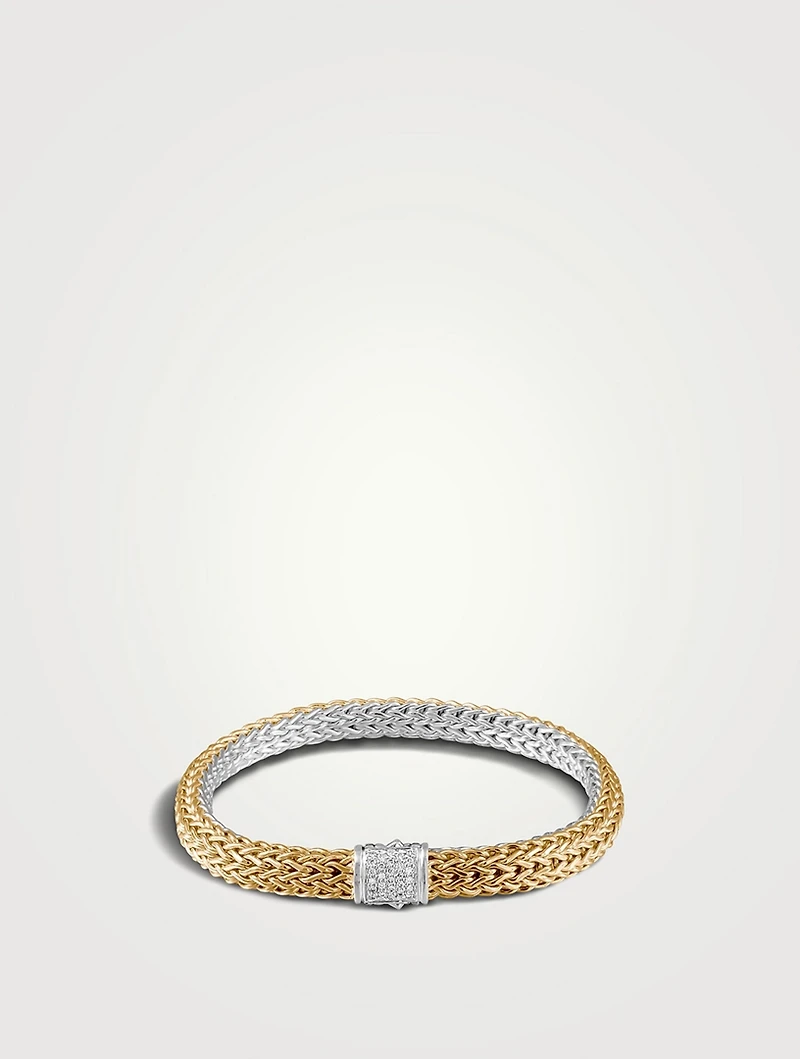 Icon 6.5mm Reversible Bracelet With Pavé Diamonds